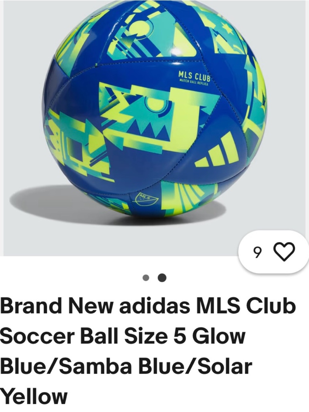 adidas Blue & Yellow MLS Pattern Soccer Ball 5